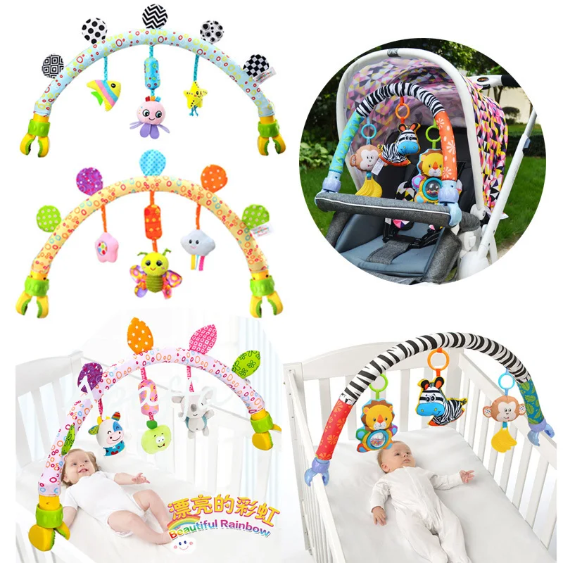 En oferta Bebé Móvil Musical juguetes para cama/cuna/cochecito sonajeros de bebé de felpa juguetes para bebé juguetes 0-12 meses Bebé/recién nacido juguetes educativos QLXK0gAb6