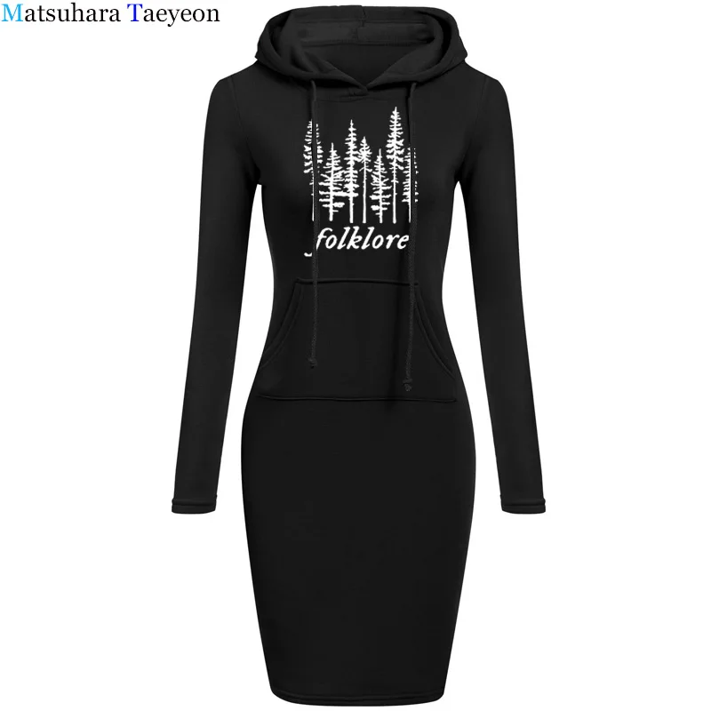 

New Tree Fashion Women Dress Long Sleeve Funny Women Dressess Cotton Graphic Vintage Clothes
