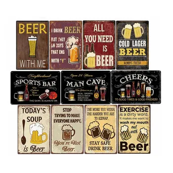 

Beer Plaque Retro Metal Tin Signs Bar Poster Pub Club Cafe Wall Decoration Vintage Plate Home Decor 20*30cm