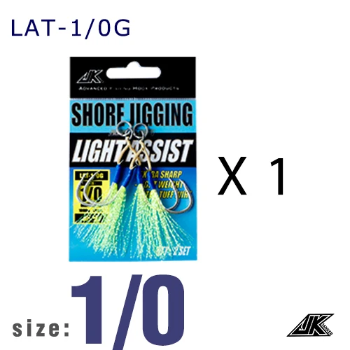 LAT-1 l 0-G JK LAT-G Shore отсадка морской светильник вспомогательный крючок#2#1 1/0 2/0 3/0 4/0 2X рыболовные крючки мишура ложка соленая вода джиг рыболовный снасти - Цвет: LAT-1 l 0-G
