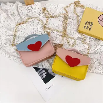 

Lovely Children Mini Crossbody Bag Fashion Love Baby Girls Small Square Shoulder Bag Cute Princess Accessories Kids Coin Purse