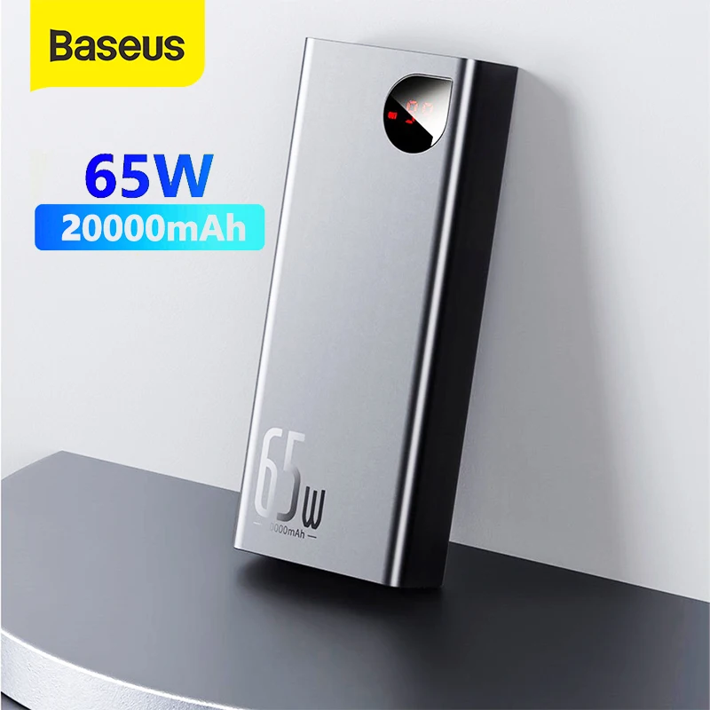 Baseus 20000mah Power Bank  22.5W/65W PD QC 3.0 Quick Charging Powerbank Portable External Charger For Smartphone Laptop Tablet