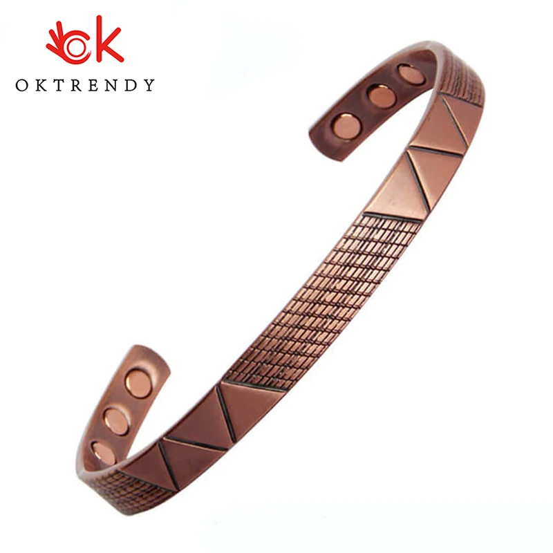 Women Magnetic Copper Bracelet Fashion Rose Gold Color Magnet Copper Bangle Bracelet Healing Jewelry for Woman Men Accessories