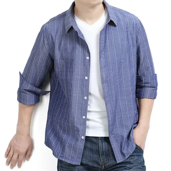 

Autumn Men's Wear Plus Fat plus Size Men Shirt Fat Man Leisure Loose Shirt Spuerpang Top