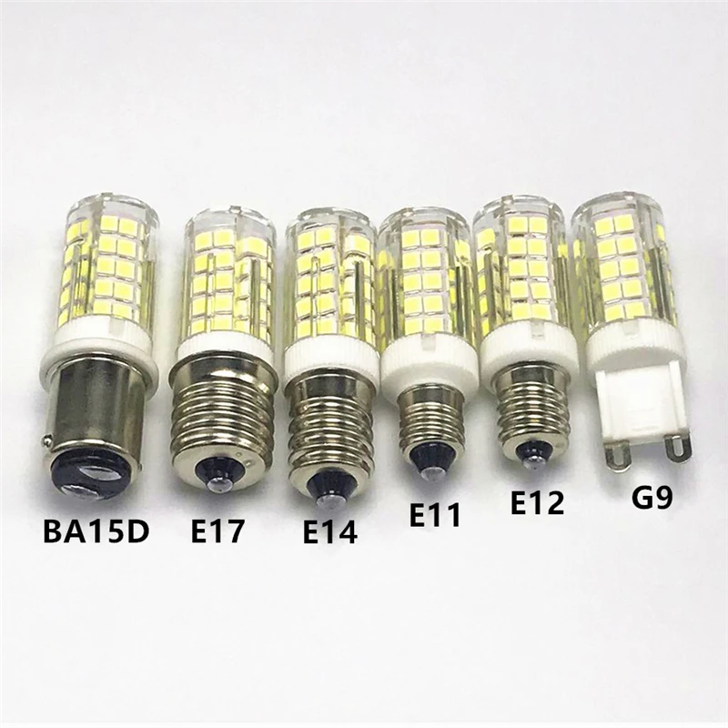 G9 E11 E12 E14 E17 BA15D SMD2835 64 светодиода 6 Вт AC110V AC220V светодиодные лампы repalce 60 галогенные с