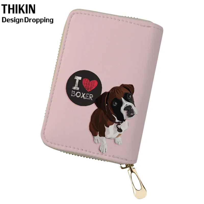 Обложка THIKIN I Love Boxer Dog женская Кожаная для паспорта вместительный клатч