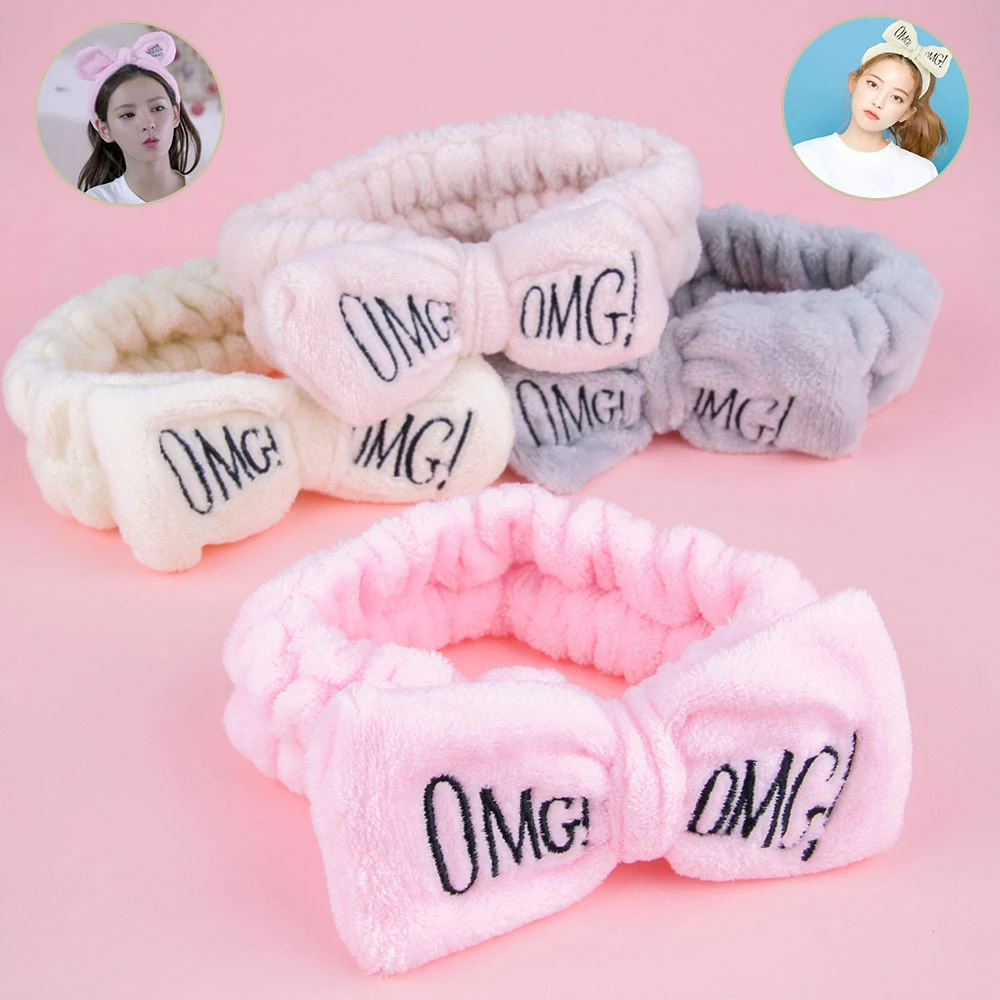 Diademas para mujer, soporte para el pelo para lavarse las orejas, diadema de maquillaje, lazos para chicas, diademas de Spa, pelo de Coral|Pinzas para el cabello y broches| -