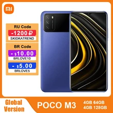 Global Version POCO M3 4GB 128GB Smartphone Snapdragon 662 Octa Core 6000mAh 48MP Triple Camera 6.53" FHD+ DotDrop Display