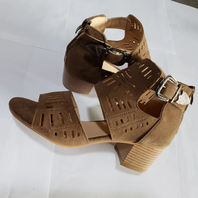 Г., женские трендовые Сандалии Летняя обувь на среднем каблуке женская повседневная обувь женская обувь с открытым носком и ремешком на щиколотке, XWZ6133