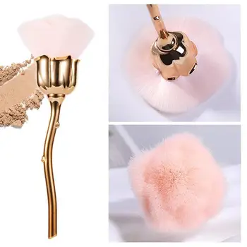 

1PC Rose Flower Makeup Brush Foundation Powder Blushes Contour Cosmetic Brush Nail Dust Cleaning Brush