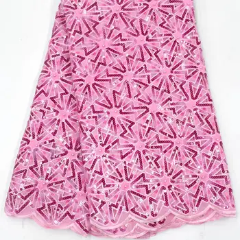 

african lace fabric Handcut nigerian organza lace fabric 2020 high quality lace For Party dress organza lace with sequins