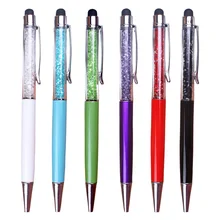 6 Pcs/Set 2-In-1 Stylus Pen Crystal TouchScreen Ballpoint Pens for Writing School Office Stationery OUJ99