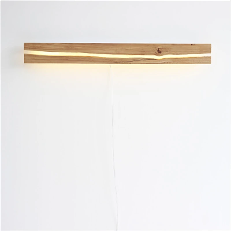 Креативный Ретро твердый деревянный светодиодный настенный светильник черный орех дубовый деревянный настенный светильник бра