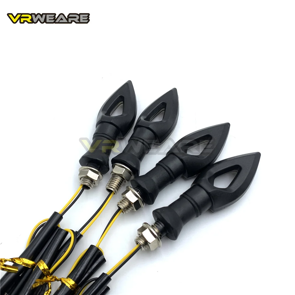 Motorcycle Turn Signal Lights 4Pcs Heart Shape Universal 12 LED Short Turn Signals Indicator Blinkers Flashers Amber