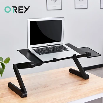 

Adjustable Aluminum Laptop Desk Stand Portable TV Bed Lapdesk Table Support Notebook Base Table Desk Stand Holder With Mouse Pad