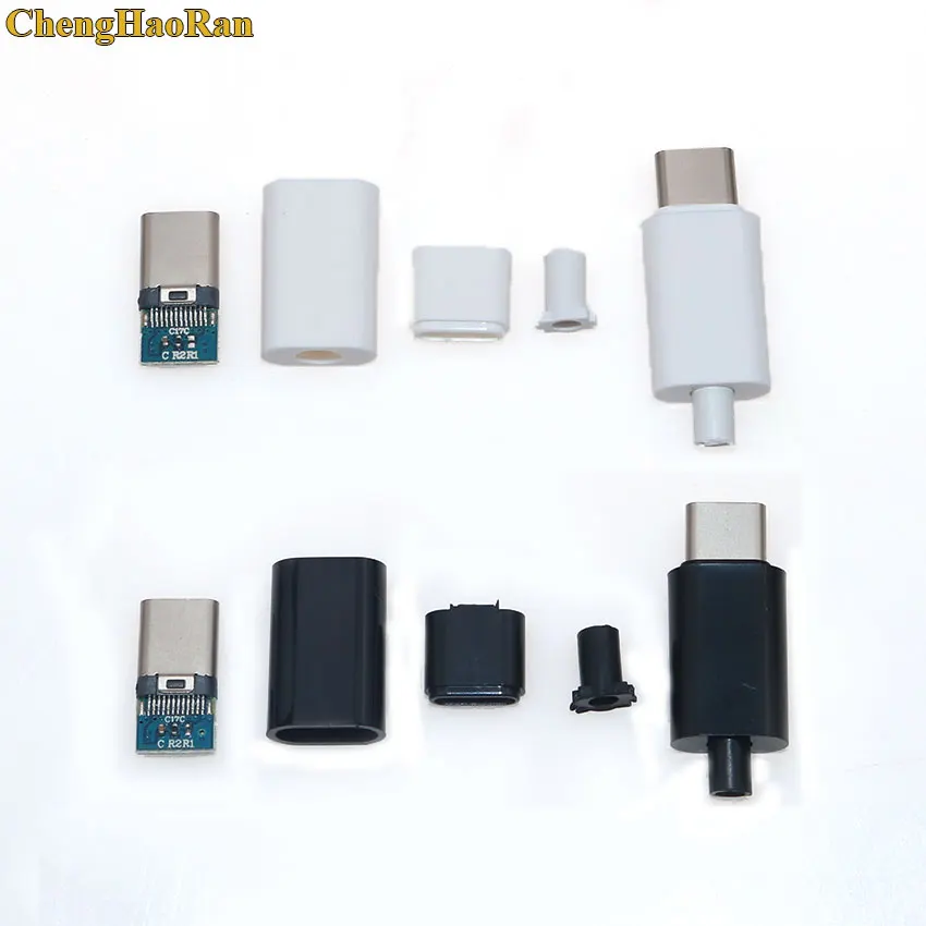 ChengHaoRan 100 набор OTG USB 3,1 сварочный Штекерный соединитель типа C с печатной платой вилки 4 в 1 DIY адаптер золотое покрытие