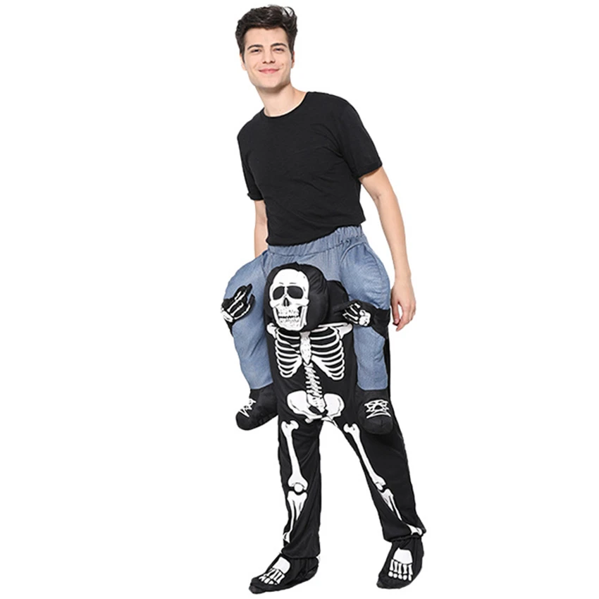 Day of The Dead Costume Skeleton Men Scary Cosplay Halloween Costume for Women Gothic Horror Pants Devil Disguise Carnival Party