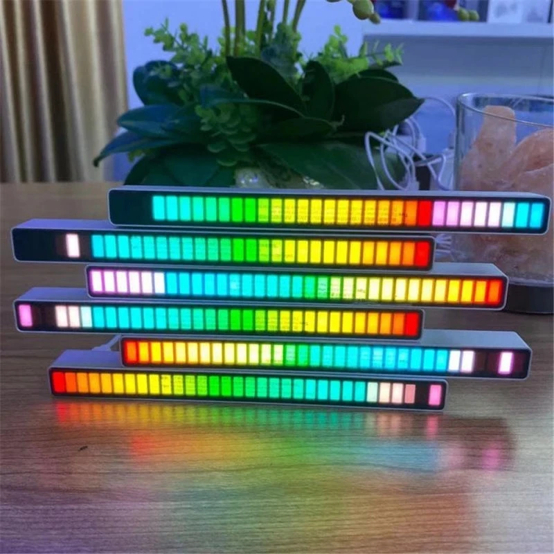 

LED Sound Control Pickup Rhythm Light DJ Disco Lights 8 modes 32 Bit Music Level Indicator Aluminum Bar for Car PC home DJ floor