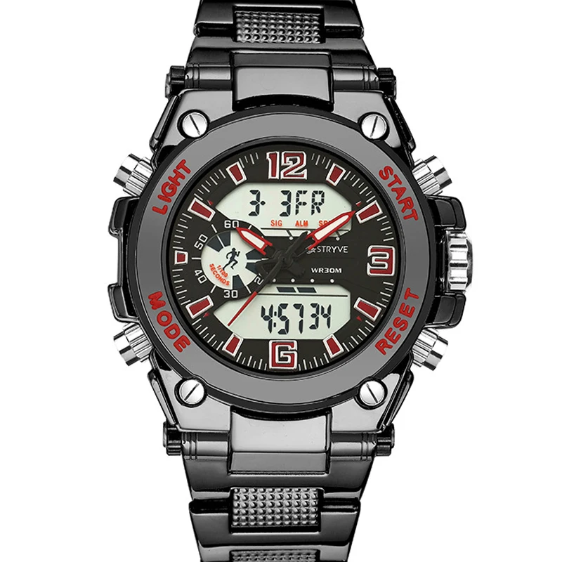 Best Price Sports Men's Wrist Watches LED Digital Quartz Clock Silver Fashion Waterproof Watch Top Luxury Brand Chronograph Male Watches