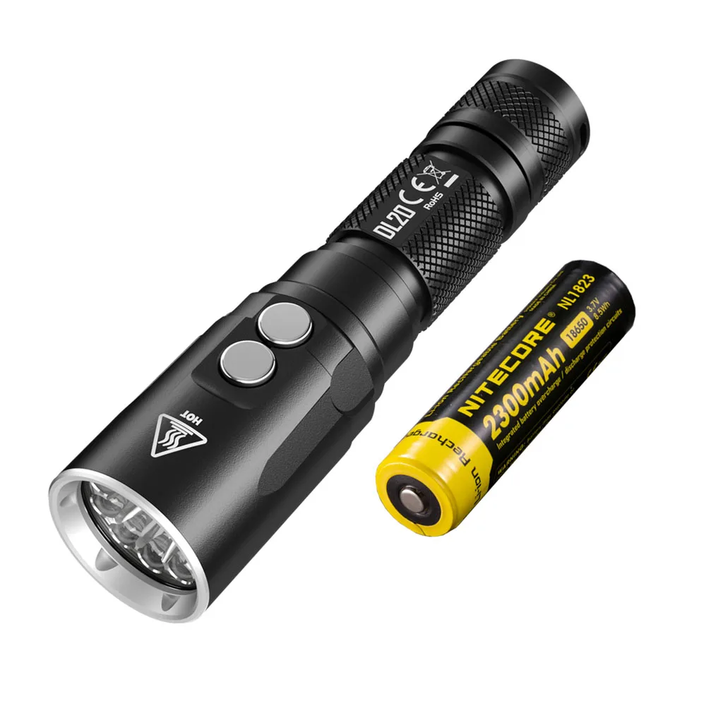 DL20 NL1823 NITECORE DL20 подводный фонарик CREE XP-L HI V3 max 1000lm бросок 223 м 100 м Водонепроницаемый погружной Дайвинг свет с батареей - Испускаемый цвет: DL20 NL1823