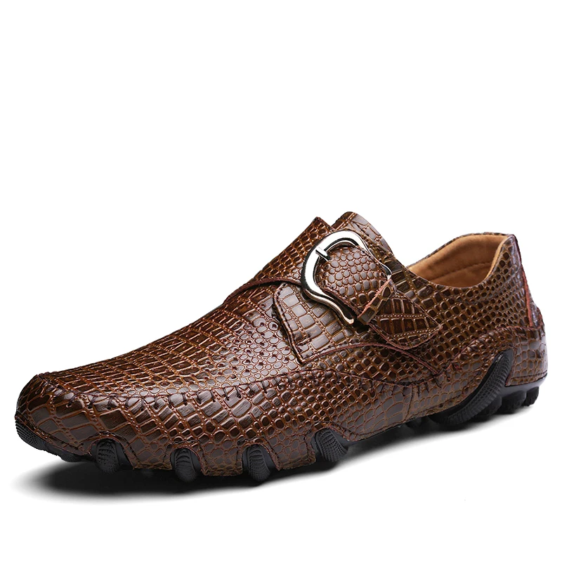 

2021 Summer Fashion Genuine Leather Casual Shoes Men Octopus Male Footwear Classic Flats Sneakers driving work shoes Lazy Flats
