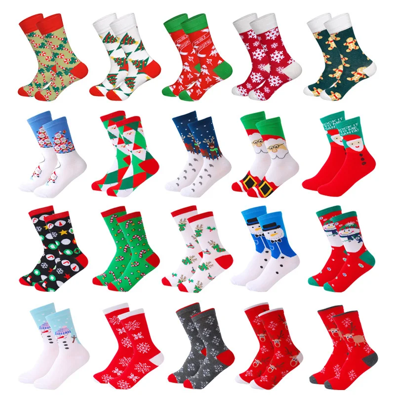 Хлопковые рождественские носки для женщин и мужчин новинка 2019 Осень-зима новый
