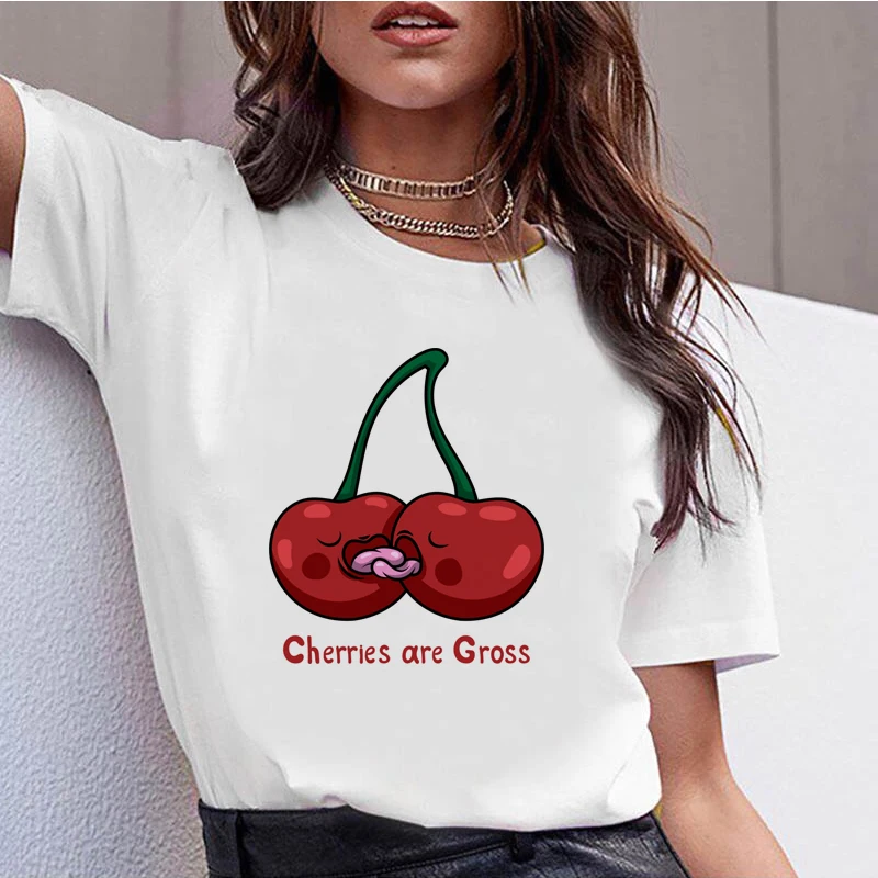 875954_T Shirt Casual O-Neck Short Sleeves Women T-shirt Hipster Cool Graphic Tee |
