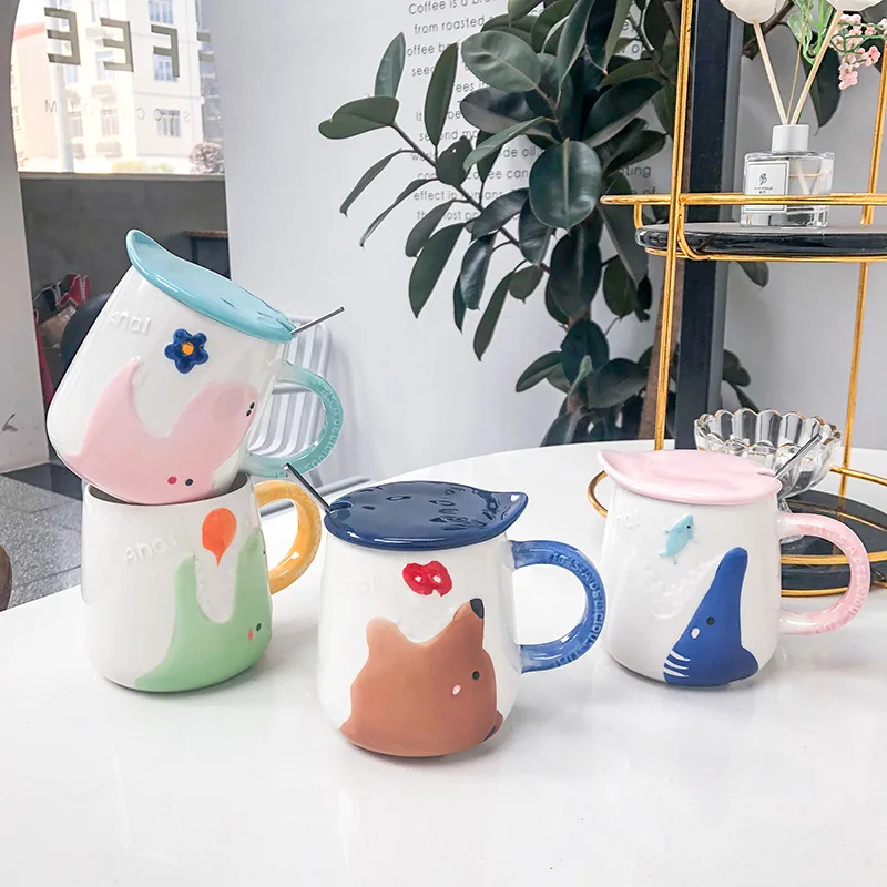 Waliicorners Cartoon embossed animal coffee mug Waliicorners belly juice milk mugs unique Breakfast cup Drinkware Novelty Nice Gifts 7 12937806550_25225466