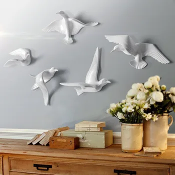 

Nordic 3D Seagull Bird Wall Murals Sculptures Home Decoration Bedroom Wall Stickers Living Room Sofa TV Background Hanging Decor