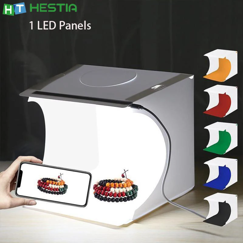Tabletop Shooting Led Portable Photography Mini Tents Box Studio for Camera Photo Softbox 1 LED Light