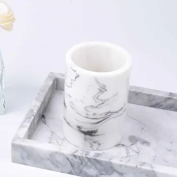 

Rinsing Bathroom Tumbler Portable Organizer Travel Mug Wash Toothbrush Cup Resin Gargle Hotel Home Marble Swirl Nordic Style
