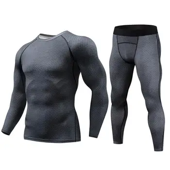 

2019 Quick dry Fitness Tight Jogger Running Set Male Badminton Soccer Gym Training Tracksuit Men Basketball Blue Sport Suits