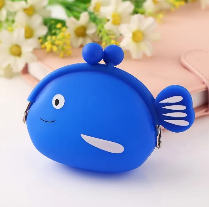 1 шт. Kawaii для девочек мини силиконовый кошелек ярких цветов для хранения мелочи и рыбы небольшое изменение Сумка для документов Для женщин ключ кошелек сумка для Для детей Подарки - Цвет: 5