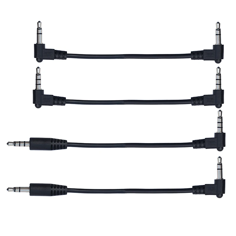 Short 3.5mm Male to Male Stero Audio Cable 90 Degree Angled  4 Pole 3 Pole  Car AUX MP3/MP4  Audio Cable