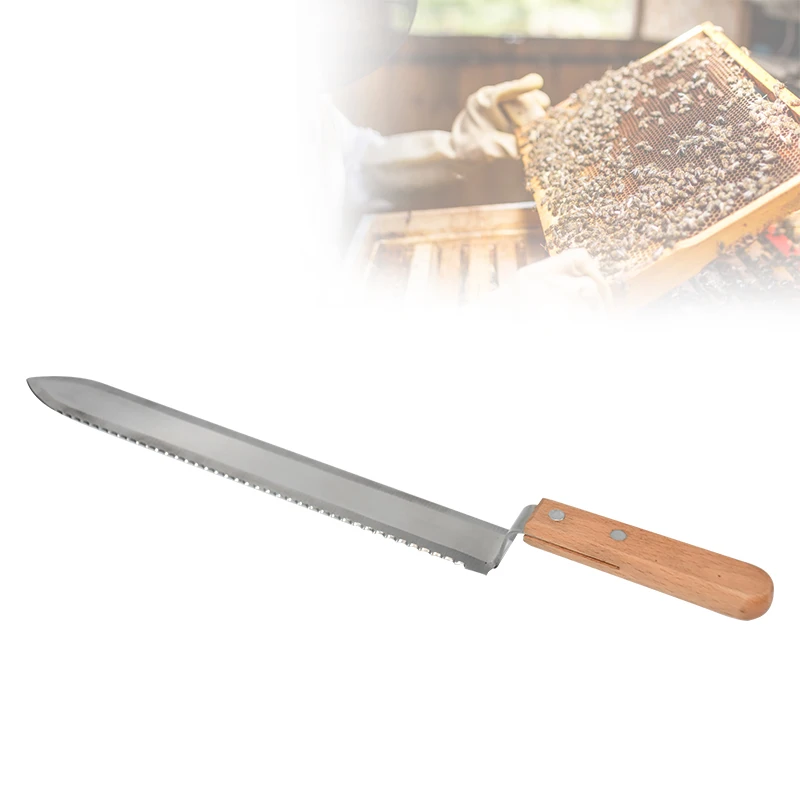 40 см половина зубчатого лезвия инструмент пчеловода откалывание нож экстрактор выскабливание меда DIY нож пасечный для извлечения выскабливания