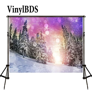 

VinylBDS Winter Backdrops Dream Forest Spot Scenery Photography Background Snow Fall World Backgrounds For Photo Studio
