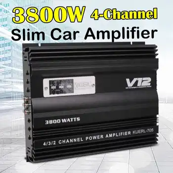 

12V 3800W Car Audio Stereo Power Amplifier 4 Channel Class A/B 3D Stereo Surround Subwoofer