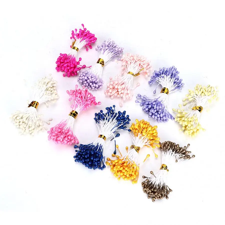 900 Pcs Artificial Flower Stamen Dried Flower Hand Made Stamen Decorative Accessory 3mm DIY Craft Supplies