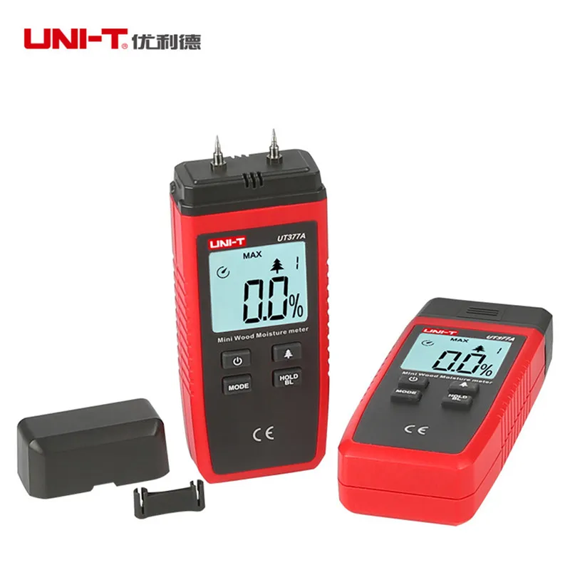 

UNI-T UT377A Digital Wood Moisture Meter Hygrometer Humidity Tester for Paper Plywood Wooden Materials LCD Backlight