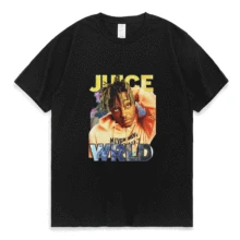 

Hip Hop Rap Singer Juice WRLD Graphics Print T Shirt Men Women Streetwear Fashion Black T-shirt Short Sleeves Cotton Tees Shirt