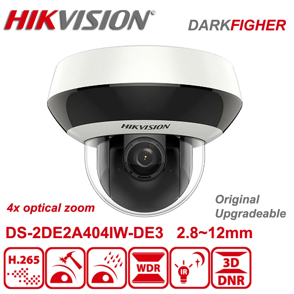 Оригинальный Hikvision DS-2DE2A404IW-DE3 4MP 4X питание от DarkFighter POE IR скоростная купольная