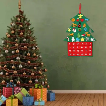 

Christmas Tree Calendar Wall Door Hanging Countdown Calendar Pendant for Home Christmas Decoration Christmas Day Count down