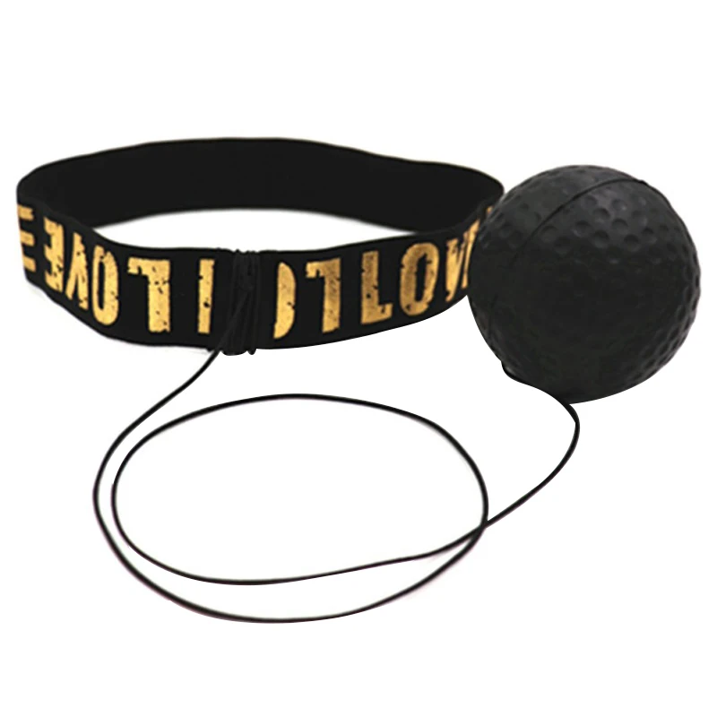 Горячий боксерский бойцовый эластичный мяч с повязкой на голову для тренировки скорости реакции удар Упражнение ручная-глазная координация бойцовый мяч - Цвет: Черный
