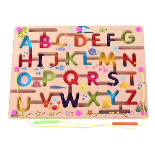 Letter Maze Космический город магнитная доска лабиринт бегущие бусины игра-головоломка Интеллектуальная Детская игрушка Монтессори раннее образование игрушки для детей Подарки - Цвет: Letter Maze