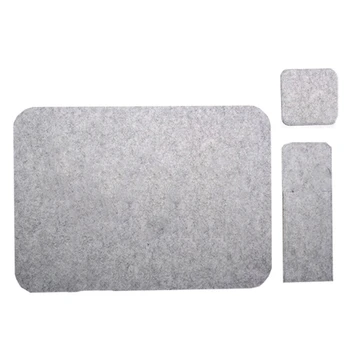 

12Pcs Felt Placemat Set Gray-Table Mat Can Be Wiped 45X30 cm-Washable Placemat-Dinner Felt Pad