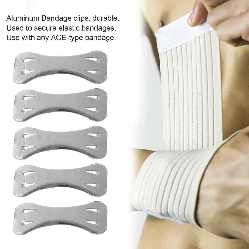 Aluminum Metal Style Clips Sterile for Elastic Bandages Spares for ACE Type Body Wrap Sports Bandages Fastening Clips