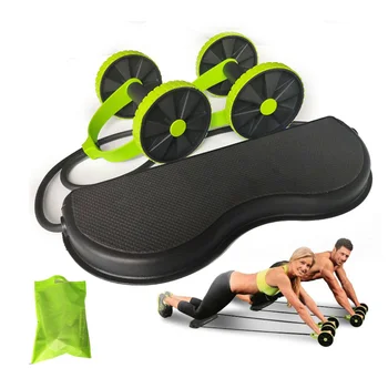 

Muscle Exercise Equipment Home Fitness Equipment Double Wheel Abdominal Power Wheel Ab Roller Gym Roller Trainer Training