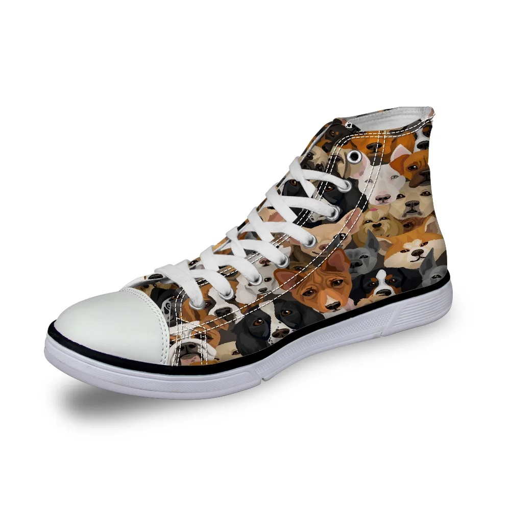 WHEREISART Женская парусиновая обувь Борзая Собака мопс аниме мультфильм высокая
