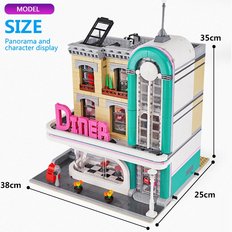 Building Blocks Sets Creator Expert 15037 Downtown Diners Street Model Toys Kids for sale online 