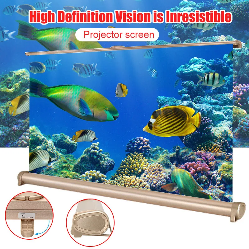 20 Inch Micro Projector Screen Foldable 16:9 Projection Screen Cloth for Home Outdoor Travel LHB99